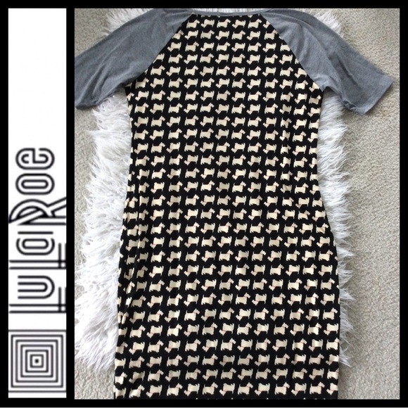 NWOT LuLaRoe Julia Raglan Scottie Dress - Picture 3 of 7